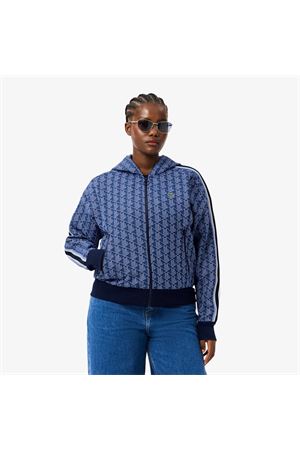 Felpa con cappuccio in jacquard con monogramma LACOSTE | Felpa | SF7606AIT