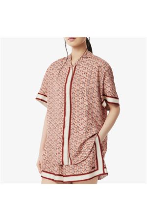 Camicia oversize con stampa monogramma CF0495GIJ LACOSTE | Camicia | CF0495GIJ