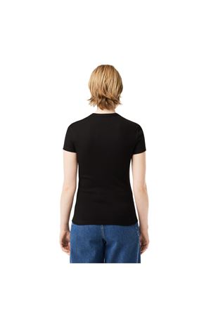 T-SHIRT SLIM FIT A COSTINE IN COTONE NERA TF5538031 LACOSTE | T-shirt | TF5538031