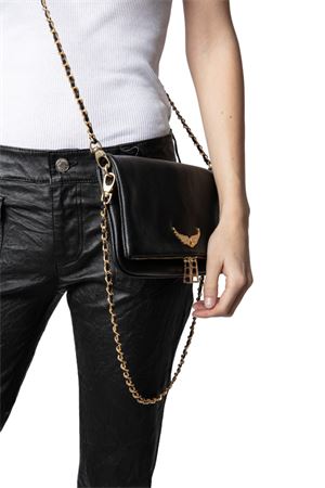 rock grained lether ZADIG&VOLTAIRE | Tracolla | LWBA00001NOIRGOLD