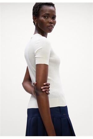 Short-sleeved merino wool ribbed sweater LACOSTE | Knitwear | AF414670V