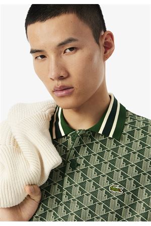Classic-cut polo shirt in jacquard with monogrammed LACOSTE | Polo Shirt | DH1417D1R