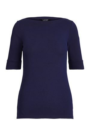 Judy-Elbow Sleeve-Knit-Rfnd Strtch 1X1 Rib LAUREN RALPH LAUREN | T-shirt | 200654963079
