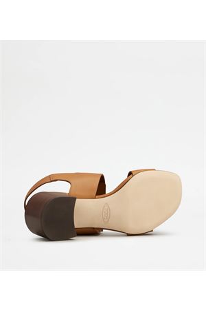 Sand. Cuoio T55 03L Fasce Term.Met TOD'S | Sandalo | XXW03L0JG10N6MS410
