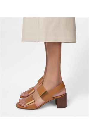 Sand. Cuoio T55 03L Fasce Term.Met TOD'S | Sandalo | XXW03L0JG10N6MS410