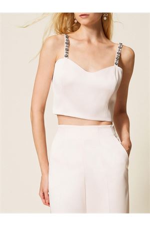 Short Top With Embroidered Shoulders TWINSET | Top | 261TP241300570