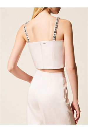 Short Top With Embroidered Shoulders TWINSET | Top | 261TP241300570