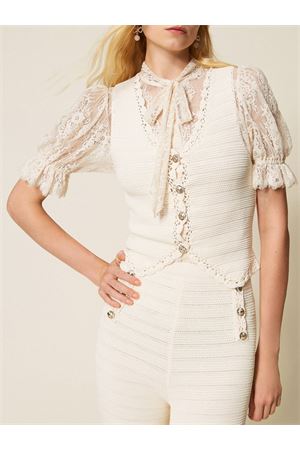 Knitted Vests with Crochet Edges TWINSET | Gilet jacket | 261TP307707222