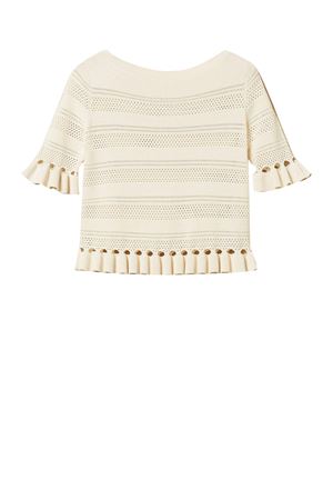 Punching M/C Sweater Ruffle Detail TWINSET | Knitwear | 261TP308200059