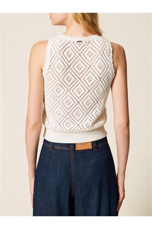 Punched Knit Top With Pearls TWINSET | Top | 261TP320200059