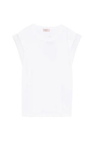 T-Shirt In Jersey S/M Con Bordo Pizzo TWINSET | T-shirt | 261TT206300001