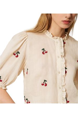 Camicia Cropped C/Ricamo Ciliegie TWINSET | Camicia | 261TT242013577