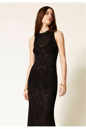 Abito Lungo In Maglia Smanicato Disegno Fiori TWINSET | Abito | 261TT328000006